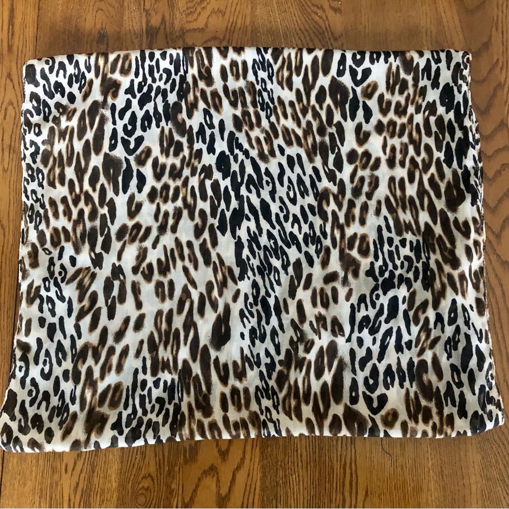 Leopard Print Infinity Scarf - Soft Lightweight Neutral Animal Print Loop Scarf